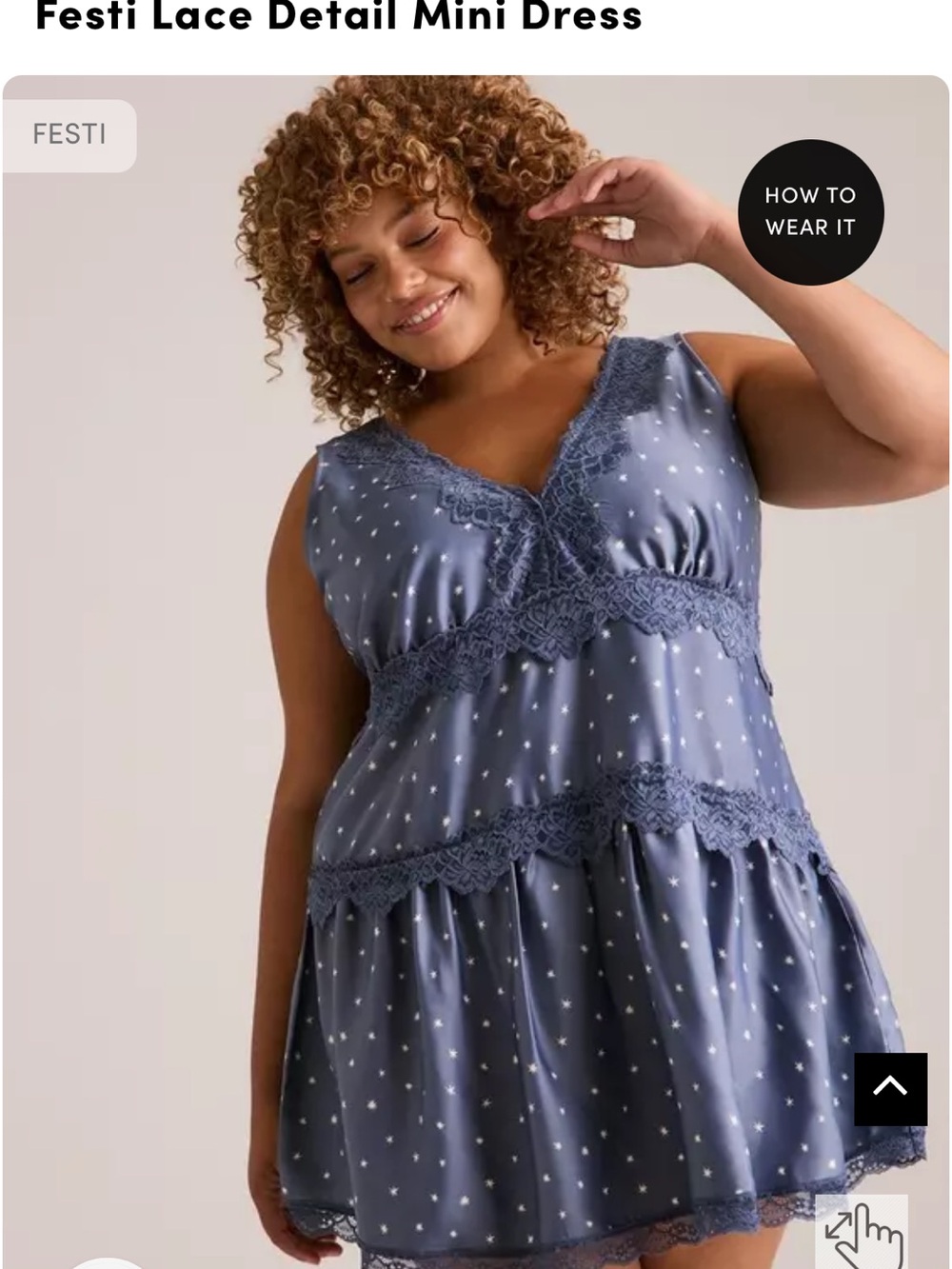 Festi Torrid blue lace starry night dress Size 4